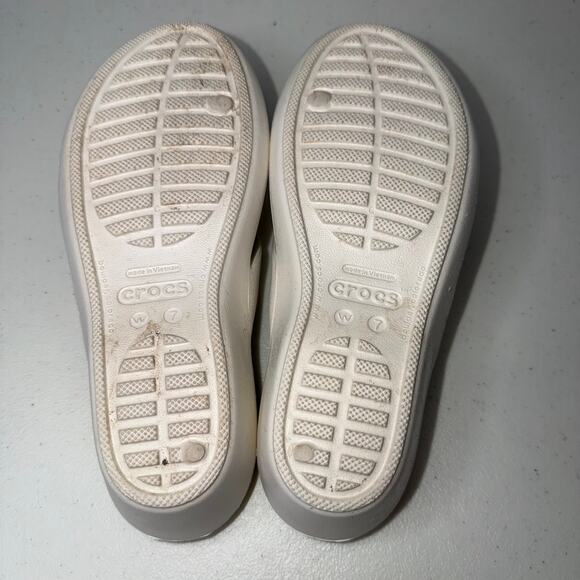 Crocs PATRICIA II Womens Size 7 Strappy Sandals Slides White Green Wedge - Picture 3 of 6